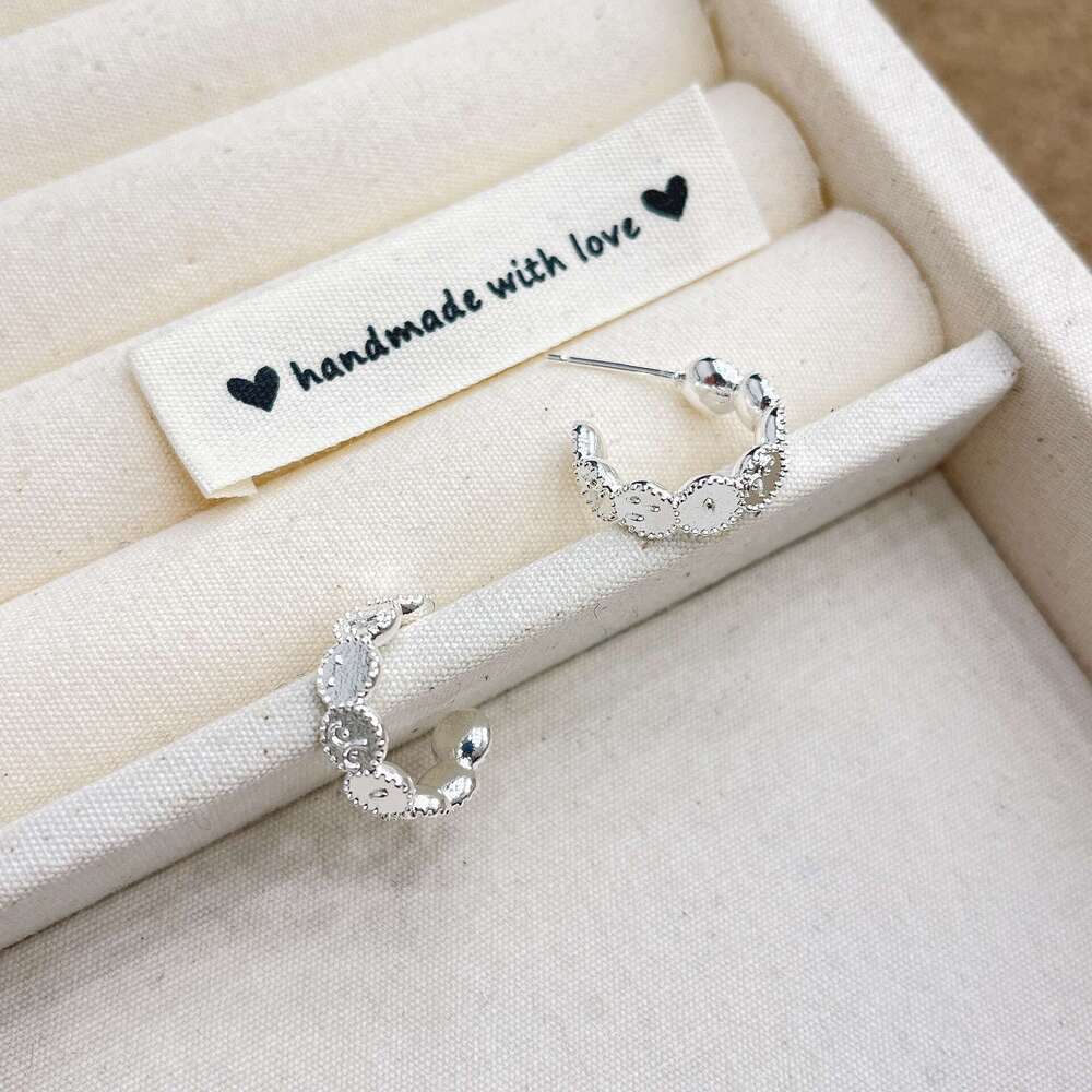 Star Style Eight Half Round Ball Inconsistent Hoop Zirconia Earrings 2025 Spring New Model 1fb