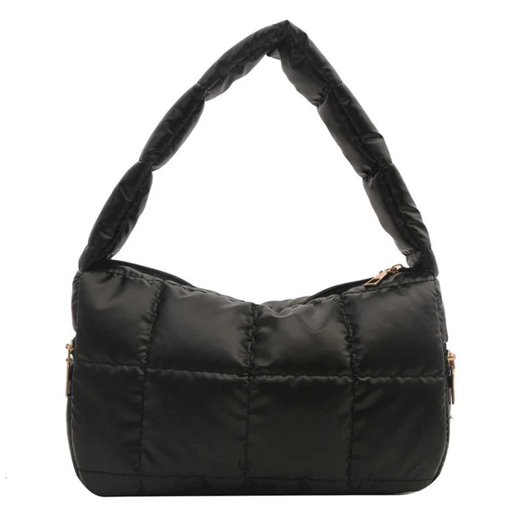 2024 Puffer Shoulder Bags Large Capacity PU Quilted Underarm Bag Stylish Commuting Bags Solid Color Soft Top Handle Bag Y250730