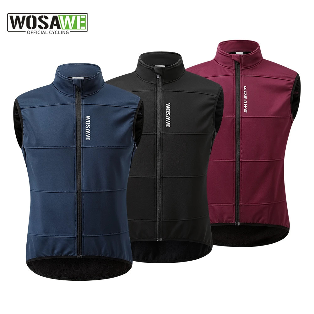 WOSAWE Cycling Vest Thermal Winter Bike Gilet Windproof Keep Warm Cycling Jacket Sleeveless No Pockets for Men and Women 250730