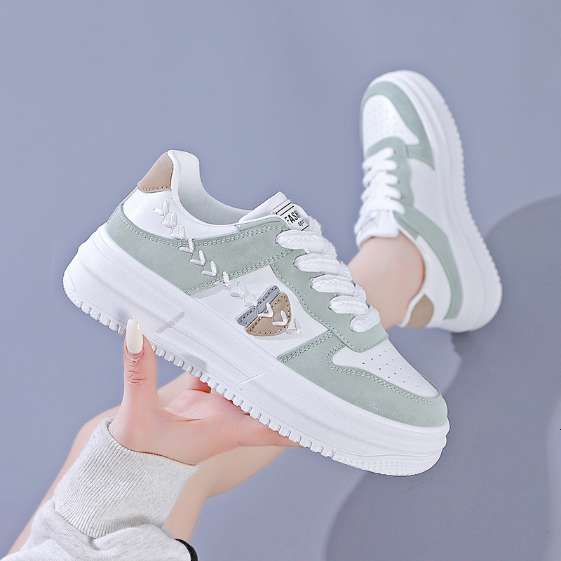 2025 Autumn New White Sneakers Ins Korean Style Women's Student Versatile Sports Thick Sole Height Increasing Casual Shoes 5A36 ddmysaturn