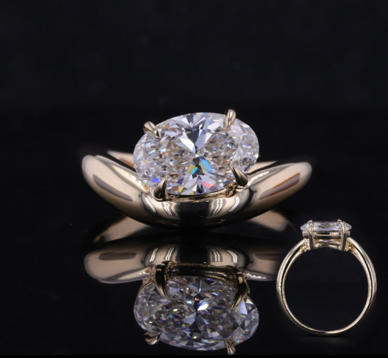 Custom Lab Diamond Jewelry Fine Rings 18k Gold Igi Certified 1CT Oval Lab Created Grown Diamond Wedding Engagement Lab Diamond Ring