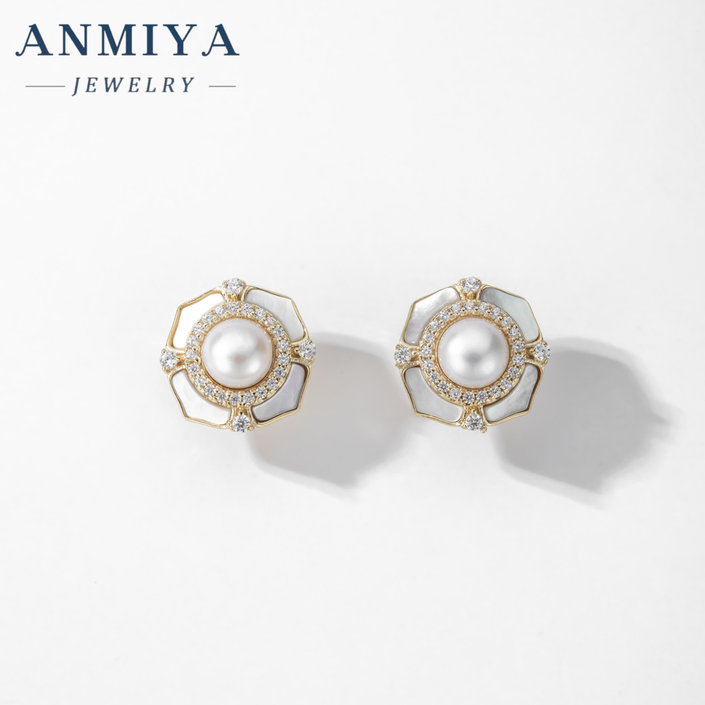 925 Sterling Silver 18K Gold Plated Dainty Flower Stud Earrings