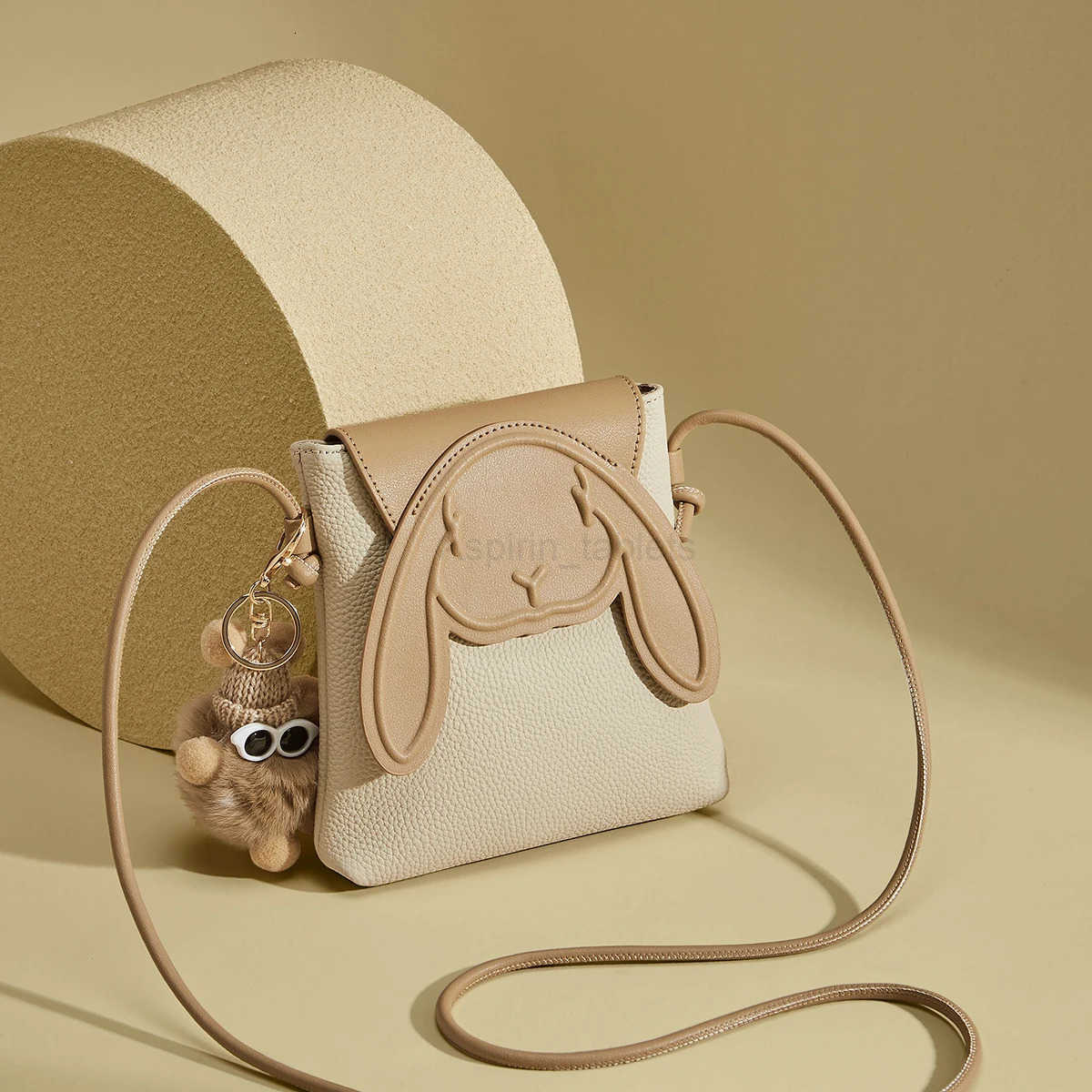 Women Leather Cute Rabbit Design Shoulder Bag Small Crossbody Bag Cellphone Bag M250730