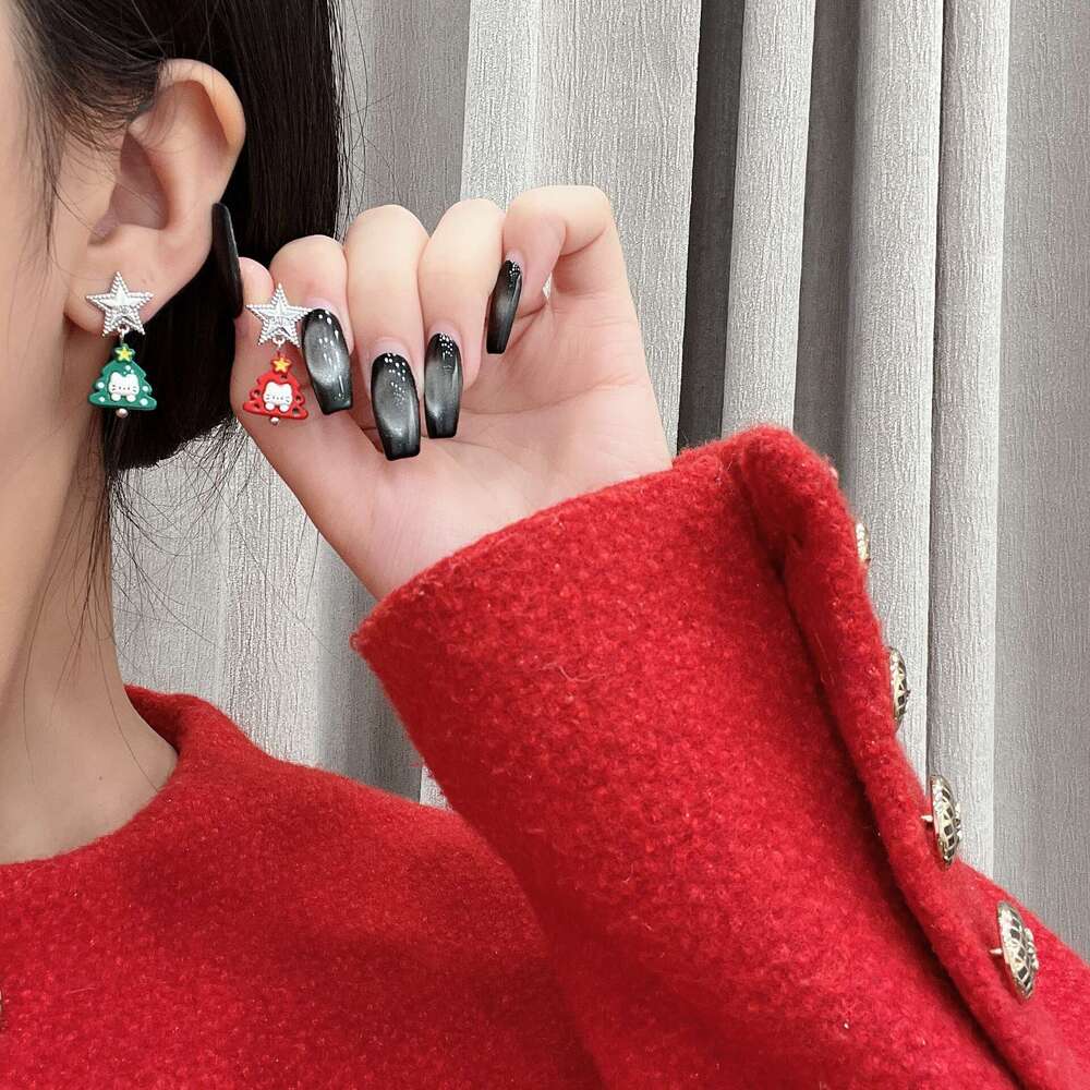 Christmas Series Cute Snowman Elderly Sweet Atmosphere Niche Versatile Design Personality Playful Earrings 56f