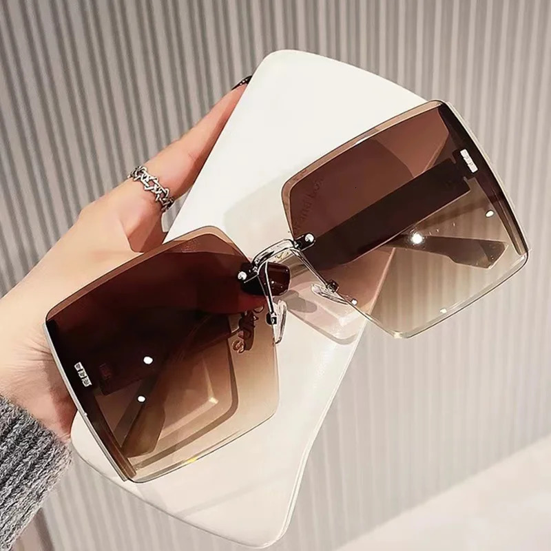 Borderless Square Sunglasses Fashion Sun Glasse Outdoor Driving Eyewear UV400 Oculos De Sol 250729