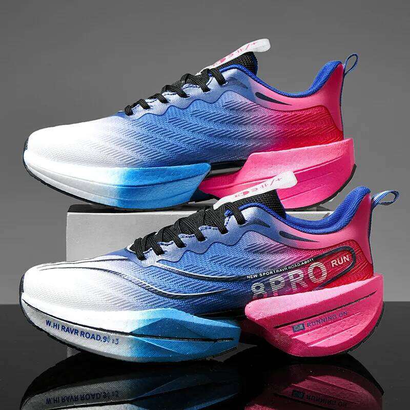 NEW Sports Running Shoes Men Marathon Breathable Comfortable Women Athletic Training Outdoor Sneakers Air Cushion Carbon Plate
