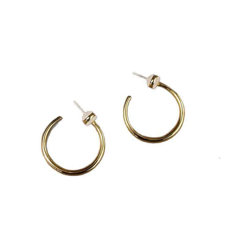 Earrings Hoop Niche Design High-end Ear Jewelry Simple Circle Personality Autumn Winter Women Fashion Versatile New Style