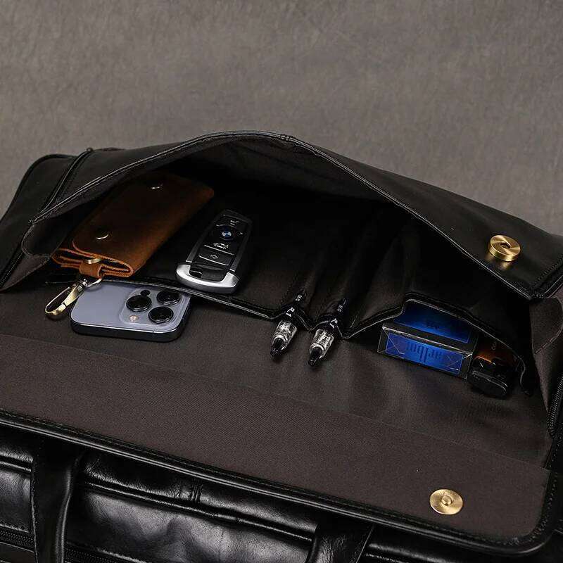 Genuine Briefcase Man Large Capacity Computer Cow Leather Messenger Bag Handbag For Male Black Business Bags bag
