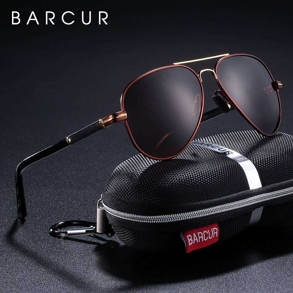 BARCUR Men Classic Pilot Sunglasses Polarized Aluminum Driving Sun glasses Shades UV400 Protection Eyewear