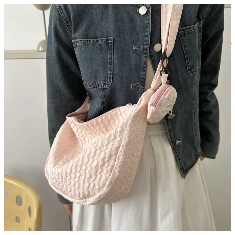 Ruched Design Sahel Bag Shoulder Bag Nylon Crossbody Bag Pleated Cloud Bag Korean Style Bag for Girl Wen Y250730