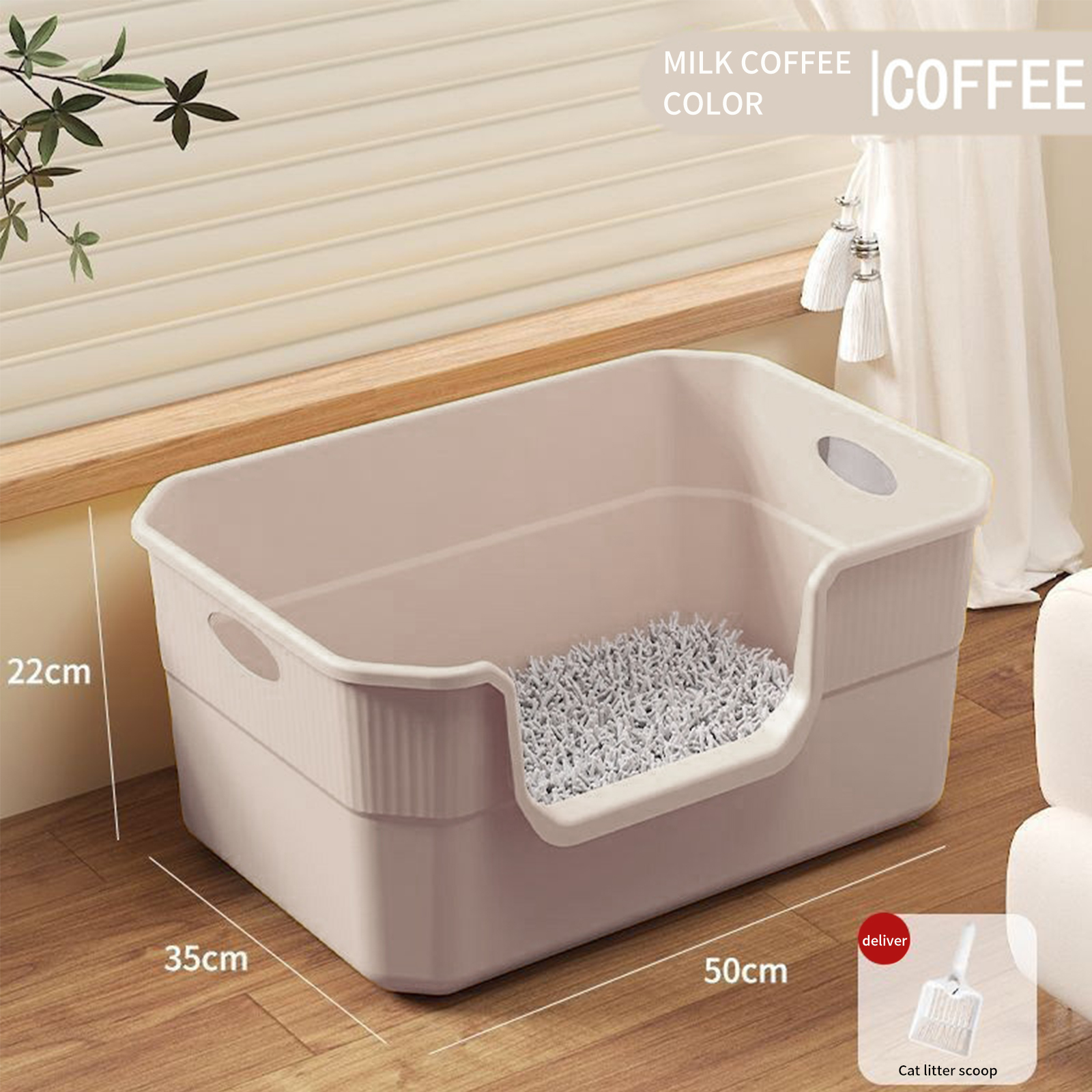 Extra large semi enclosed splash proof cat litter box cat toilet open box pet supplies