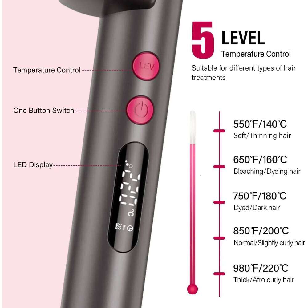 Straightener With Keratin Ceramic Coating, Negative Ion Straightening Brush, Dual Voltage Hot-air Hair Brush - Black