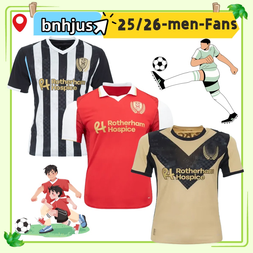 2025 2026 Rotherham United Day Soccer Jerseys 25 26 Tops Tee Egan Football Shirt Men Kids Kit Uniform 4XL