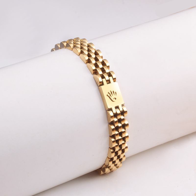 Men Size Gold Silver Color Luxury Designer Bracelets Titanium Steel Hip Hop Bracelets Thick Chain Fashion Jewelry Wholesale
