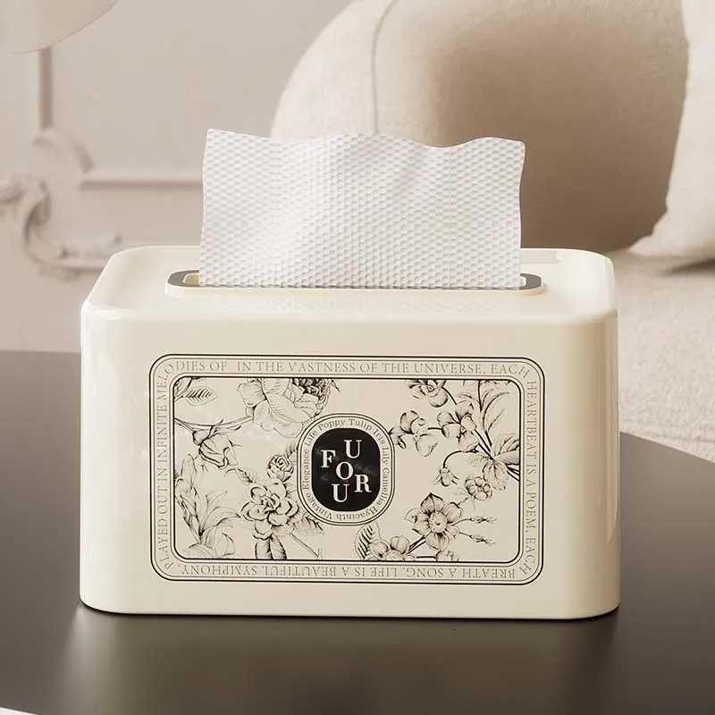 tissue box living room light luxury home dining table creative cute art advanced sense tea table decoration paper box XJ250730