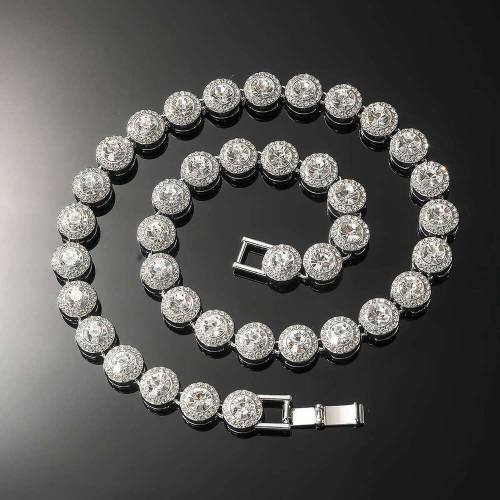 New Men's Round Dia Spliced Chain Necklace with Creative Personality and Street Hip-Hop Style
