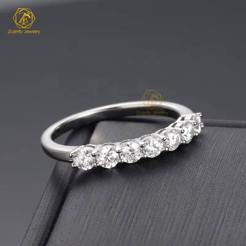 18K Real Solid Gold Lab Grown Diamond Ring Custom Engagement Diamond Ring Women Half Eternity Engagement 18k Gold Ring
