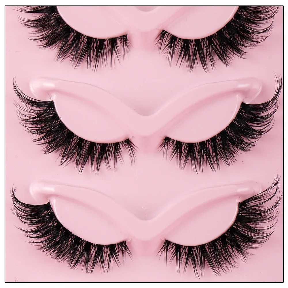 5 Pairs Cat Eye Lashes Faux Mink Eyelashes Natural Long Manga Lashes Winged End Eye Elongated Eyelashes Fake Lashes Makeup Z250731
