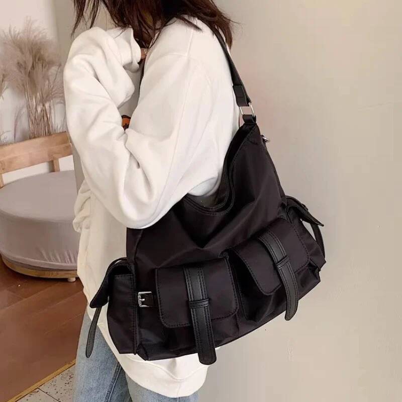 Texture Nylon Cloth Women New Trendy Large Capacity Waterproof Casual All-matching Shoulder Tote Bag high-quality
