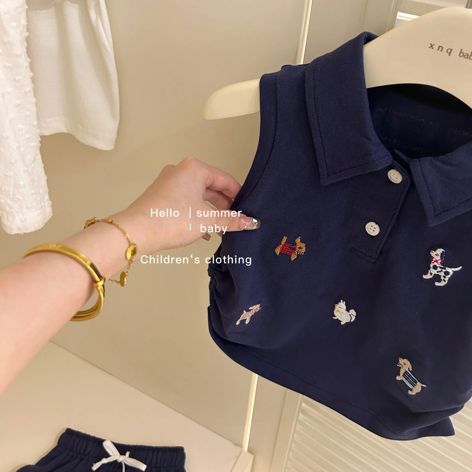 Girls Summer Set Western Baby Academy Style Polo Collar Vest Top Short Skirt Two Piece Set 250729