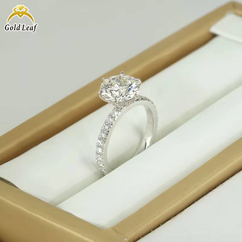 Goldleaf IGI D VVS Lab Grown Diamonds 1ct 2ct Engagement Ring 14k White Gold Jewelry for Women