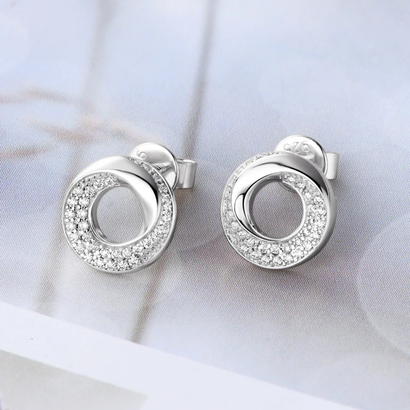 Anziw Doughnut Circle D Color Stud Earrings for Women Men Real 925 Silver Piercing Ear Jewelry with GRA Certificate 250722