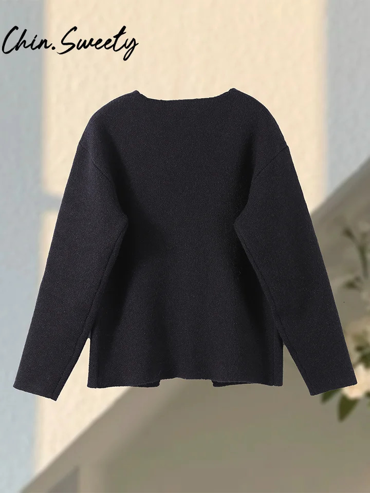 Spring Fashion Knit Cardigan Women Elegant Vneck Full Sleeves Single Breasted Cardigans Female Casual Lady Knitwear 250730