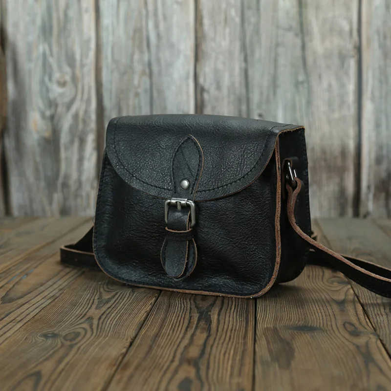 Vintage Shoulder Bag Women Genuine Cowhide Leather Wallets Purse Retro Pouch Simple Style Solid Small Bags M250730