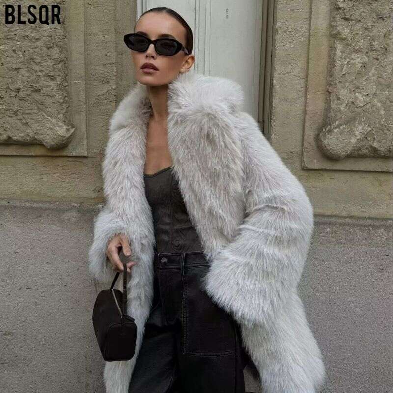 Women's Clothing 2024 Autumn And Winter Clothing Artificial Fur Warm Mid Length Thick Coat