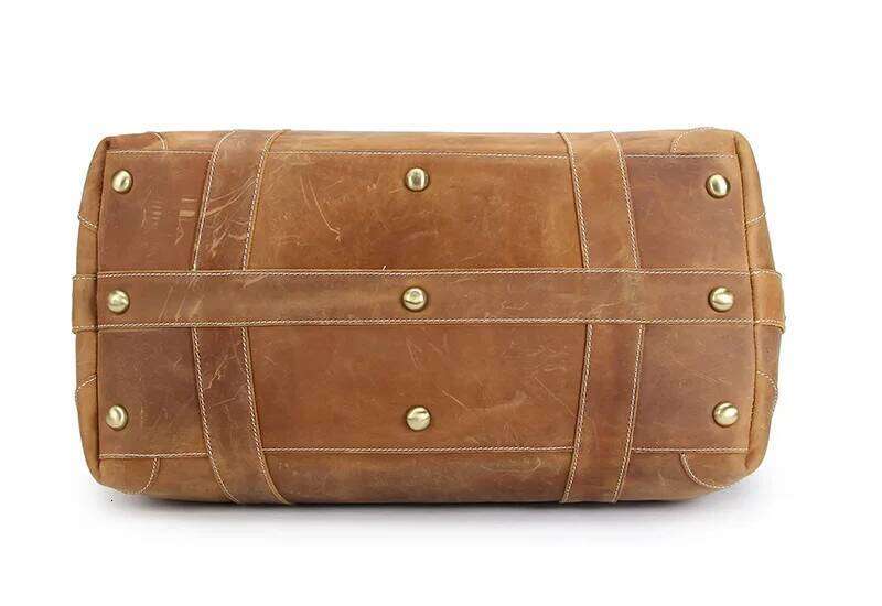 Vintage Crazy Horse Genuine Leather Men's Travel Large Lage Male duffle Bag Overnight Tote Weekend bag Big M110