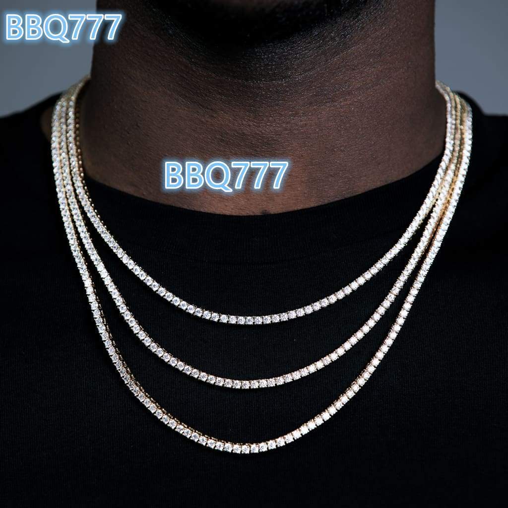 Classic Cz Chain Iced Out Bling Hip Hop Boy Men Chains 5A Cubic Zirconia 3mm Cz Tennis Chain Bracelet Necklace