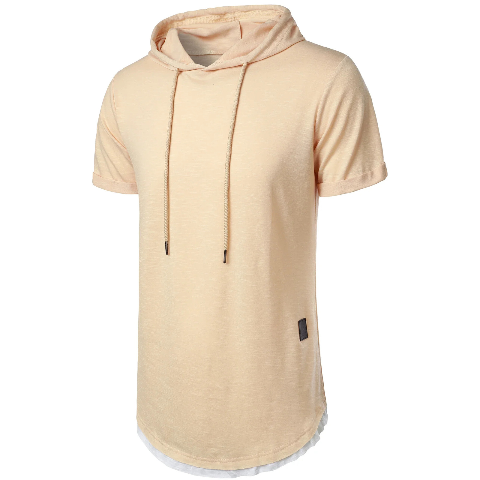 Summer Hooded Tshirt Mens Solid Color Short Sleeve Hoodie 250729