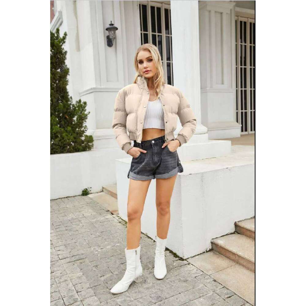 Designer Clothing Wholesale Autumn Winter Women New Fashion Cotton Long Sleeve High Collar Warm Coat Ladies Casual Loose Jackets Fashion