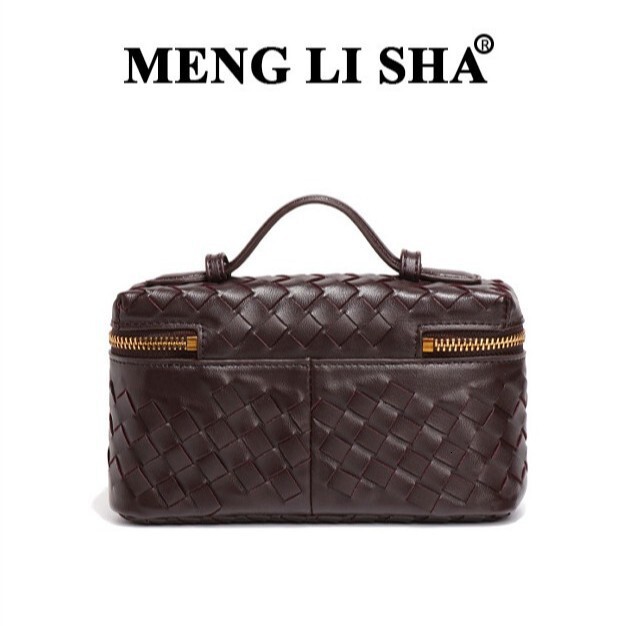 Niche Handheld Shoulder Versatile Crossbody Small Square Fashionable Lightweight Double Zipper Handwoven Box Bag ddmymoon