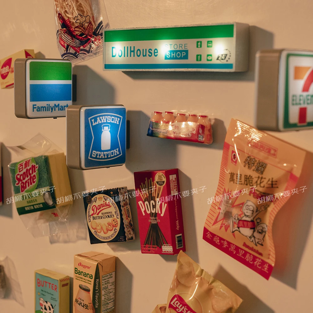 Home Accessories Japan 711 Family Lawson Light Sign Fridge Magnets Creative Miniature DIY Magnetic Decorations 250729