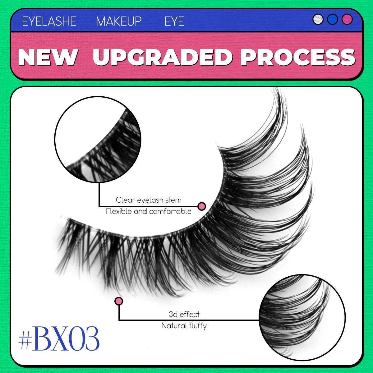 5 pairs Cat Eye Lashes Faux Mink Eyelashes Clear Band Lashes Natural Look Wispy Mink Eyelashes Full Strip Lashes Z250730