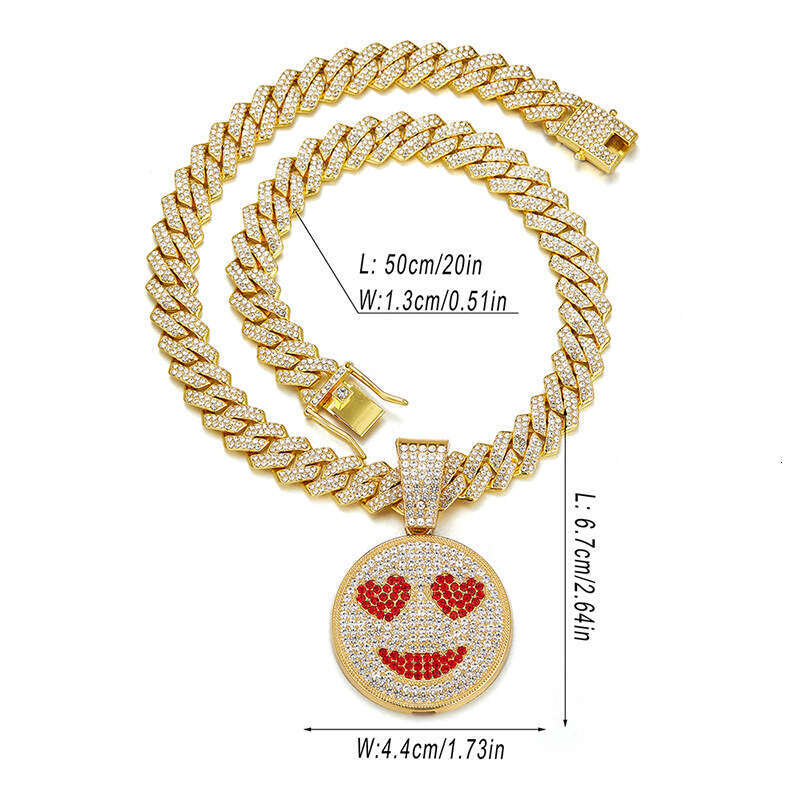 Trendy Men Must-Have Smiley Alloy Full Dia Hip-Hop Style Necklace Crown Letters Multiple Specifications