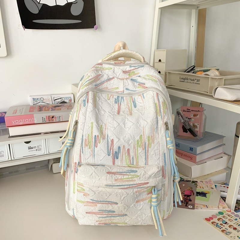 Summer new high-quality girls' backpack with large capacity, cute and lightweight, suitable for middle school and high school designer bags