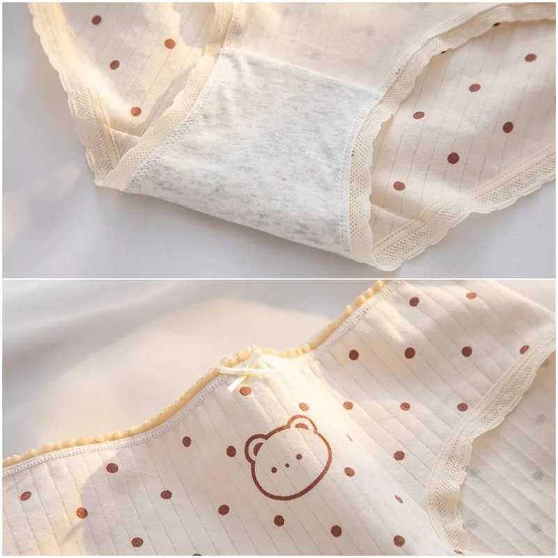5Pcs/Set Cartoon Cute Bear Cotton Women Panties Breathable Underwear Girls Briefs Mid Waist Soft Female Intimates Sexy Lingerie 250715