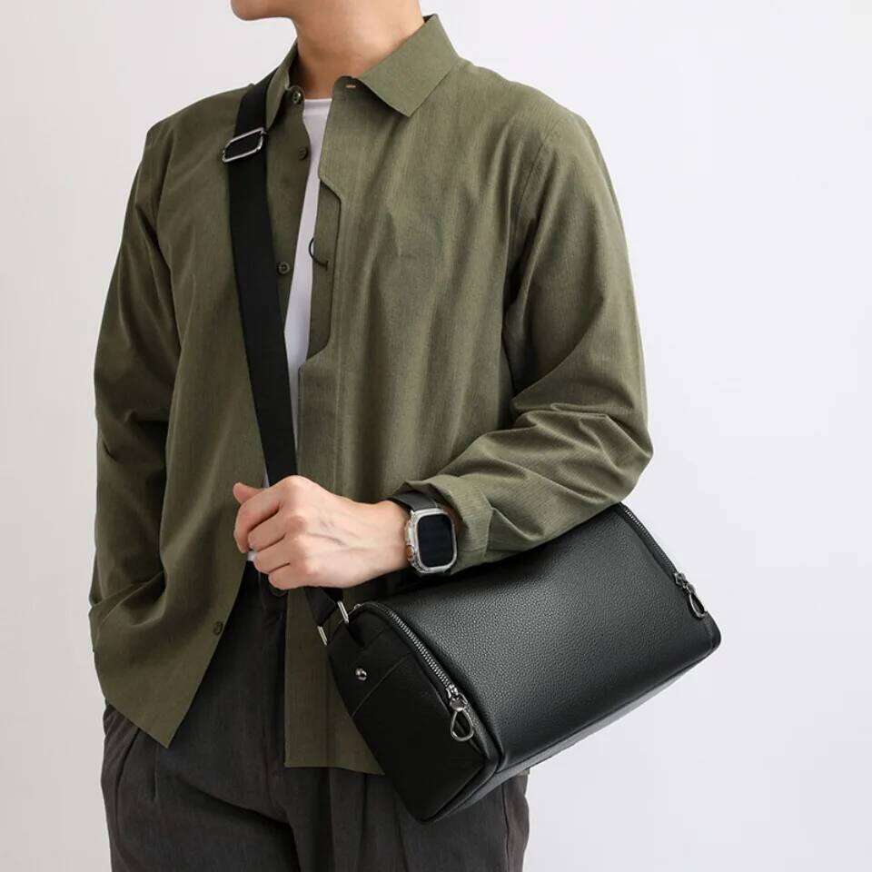 100% Genuine Cowhide Leather Handbags Large Capacity Men's Messenger Shoulder Bags For Man Travel Top-Notch Male Crossbody Bag