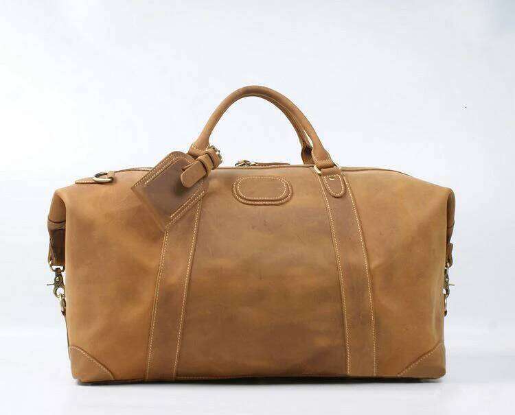 Vintage Crazy Horse Genuine Leather Men's Travel Large Lage Male duffle Bag Overnight Tote Weekend bag Big M110