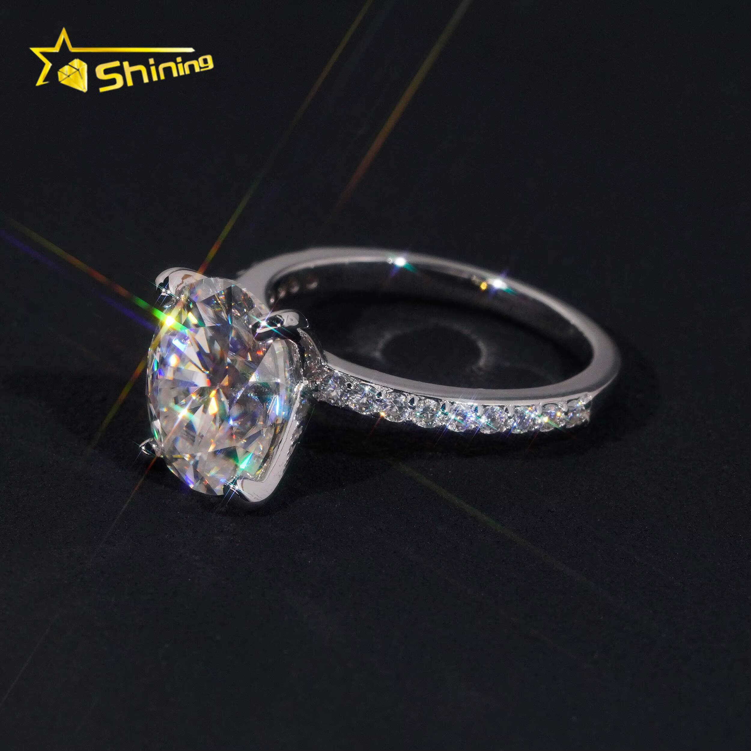 Fine Jewelry 925 Silver Ring Classic D Color VVS Oval Cut Moissanite Ring GRA Certificate Custom Engagement Ring for Women
