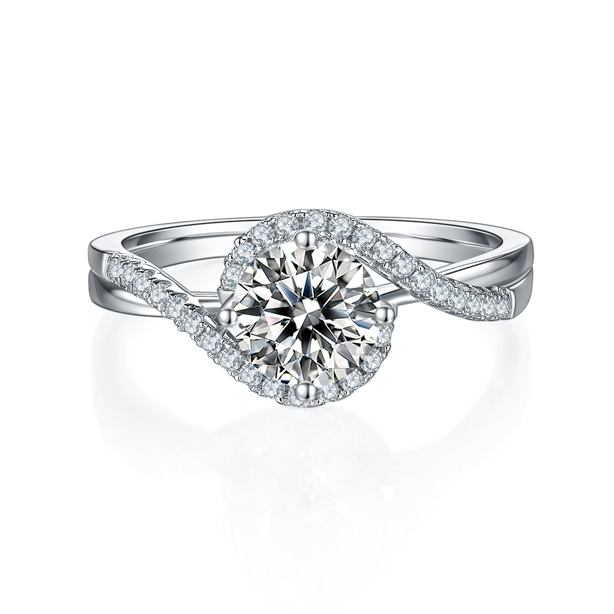 Classic Round Cutting 1ct DEF VS1 HPHT CVD Lab Grown Diamond Real Solid 14K Gold Fancy Ring for Women Lady IGI Certificate