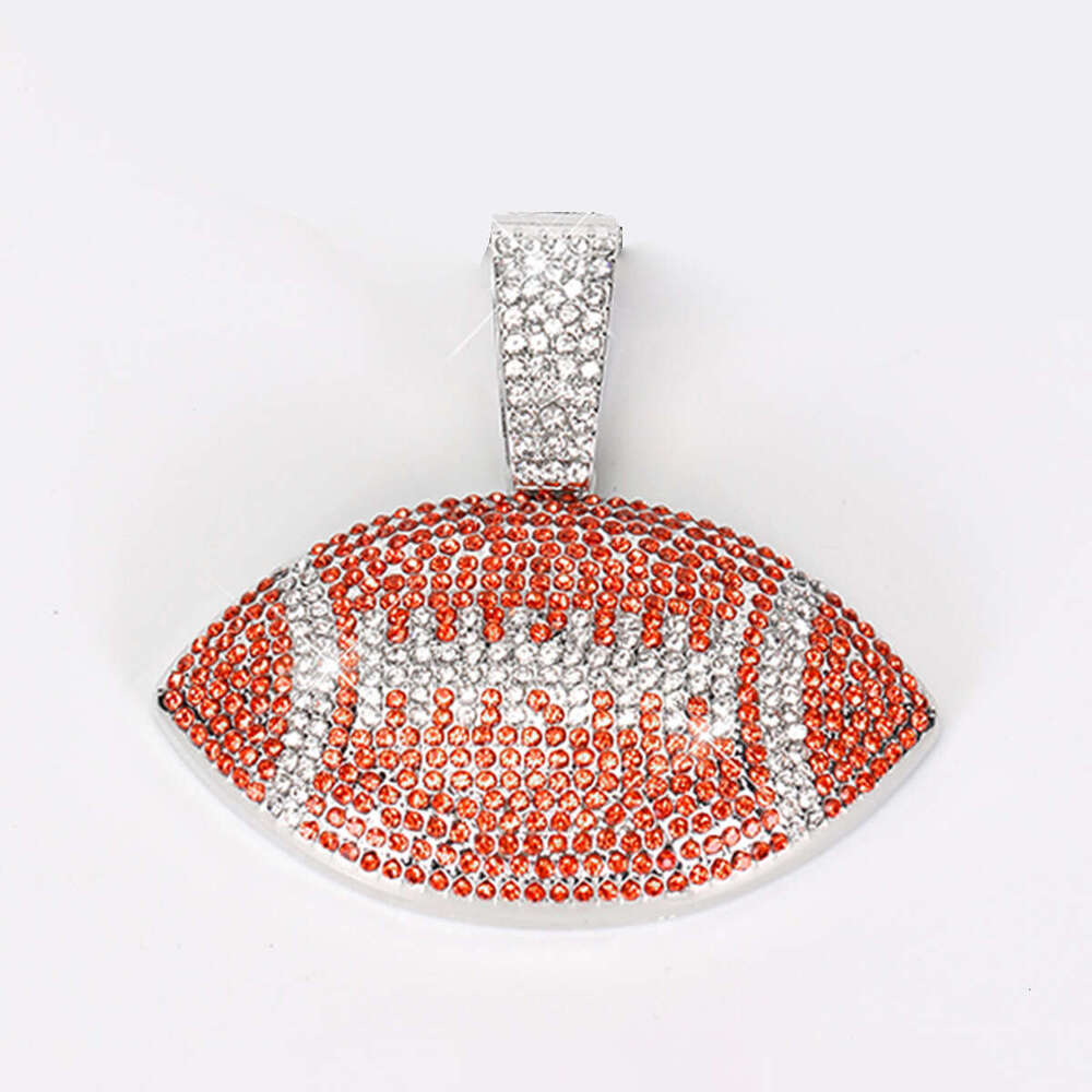 Full Dia Multi-color Football Shape Fashion Creative Personality Hip-hop Trend Pendant