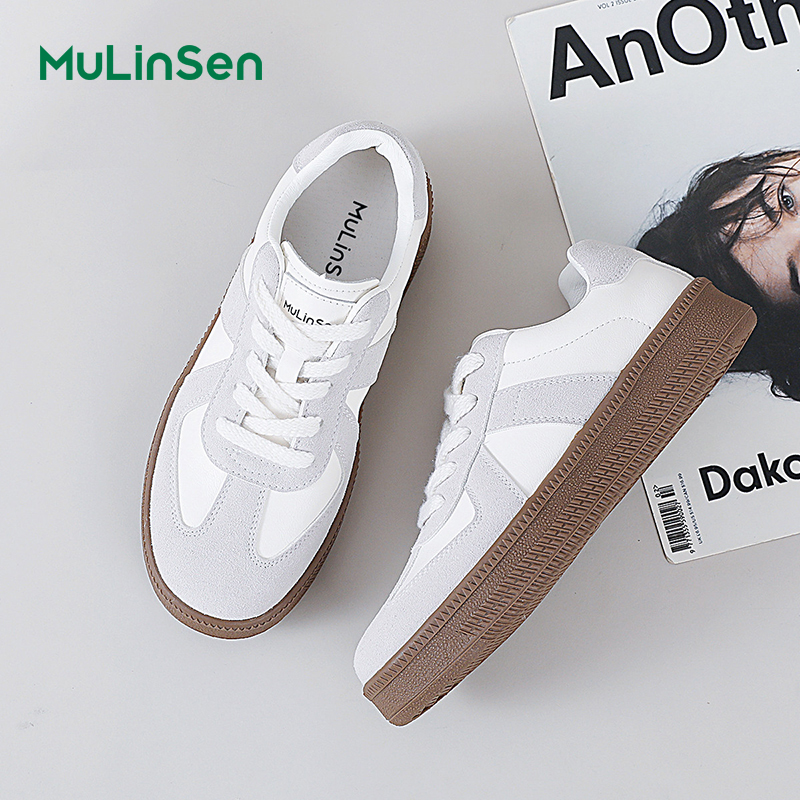 Mulinsen flat-soled Korean-style cool German training shoes for women 2025 spring and autumn new thick-soled height-enhancing versatile casual sneaker