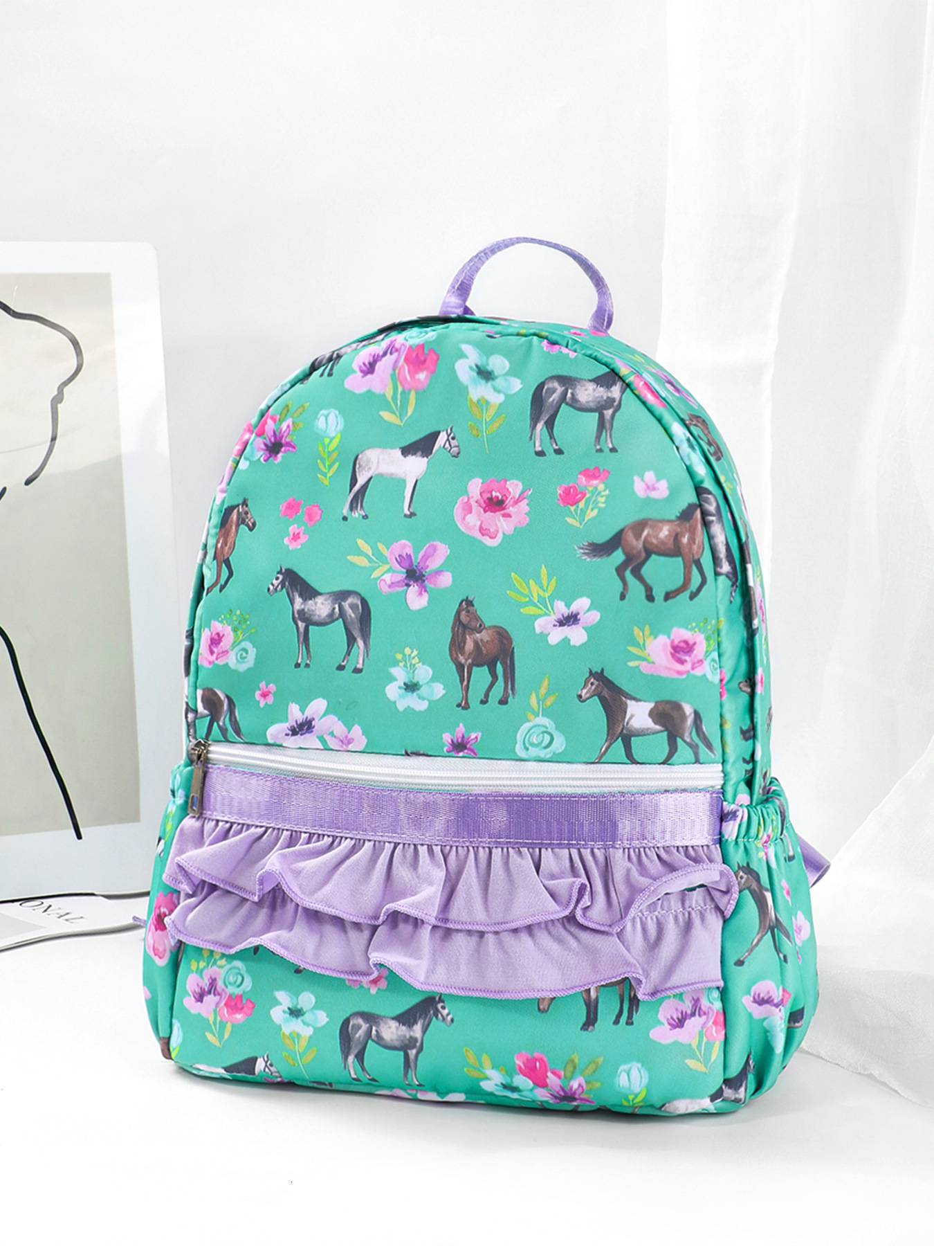 Summer new women's bag new women's backpack Chinese ethnic style printed large capacity folded student backpack designer bag