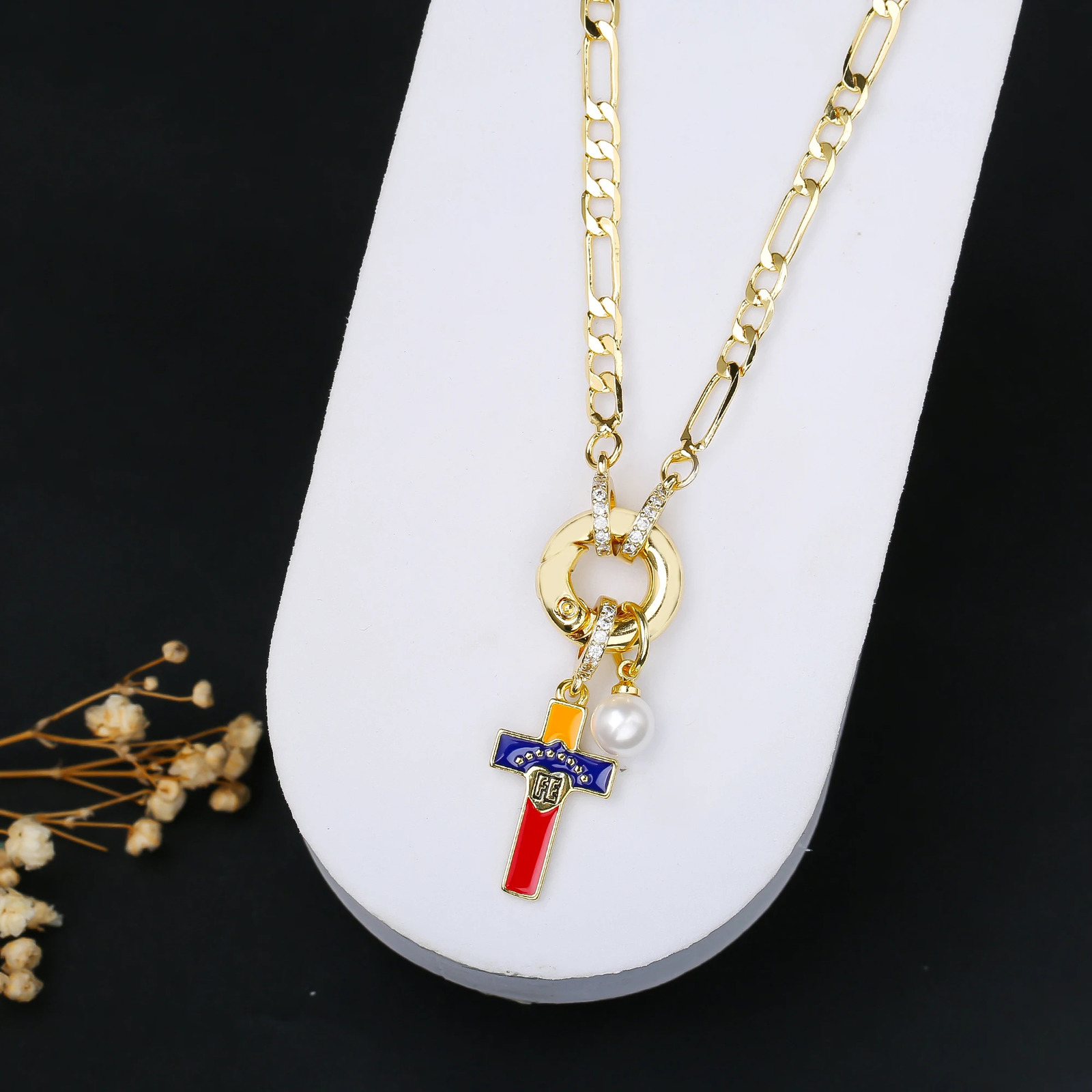Venezuela Flag Cross Pendant Necklace Simple for Man Woman Party Birthday Jewelry National Day Gift Choker 250729