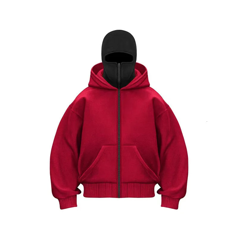Autumn and Winter Mens Womens Casual Sportswear with Hooded Mask n Sporty Fashionable Plus Size Hoodie 250729