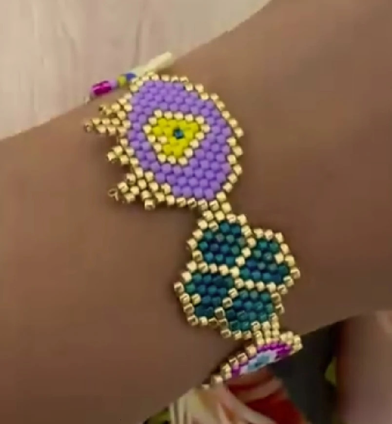 Handmade Woven Bracelet for Women Adjustable Miyuki Fashion Jewelry flower palm Exquisite Bracelets 250730
