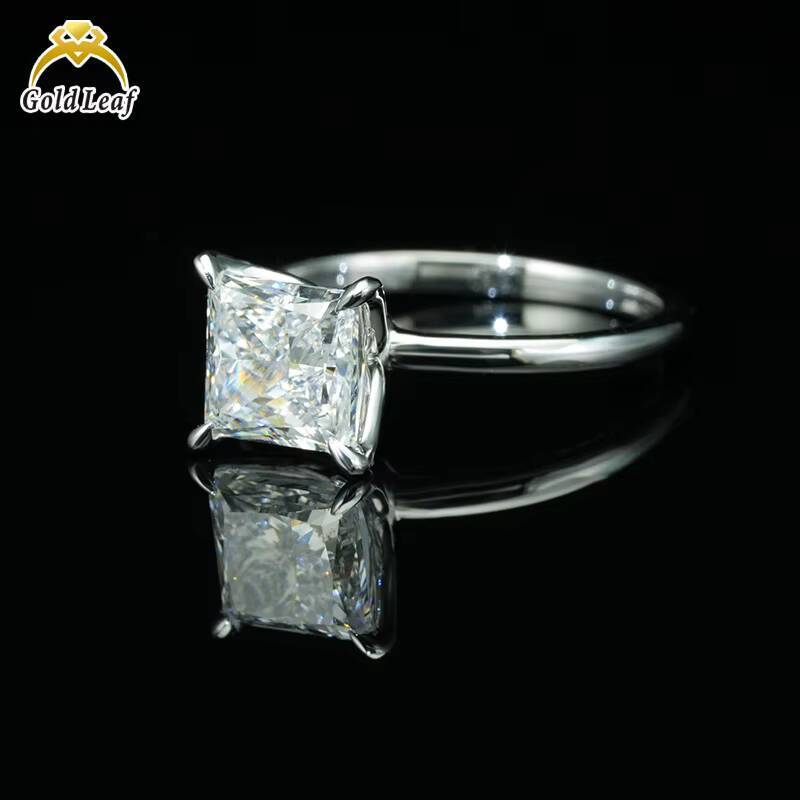 Goldleaf IGI Cultivated Diamond Rings 1CT 2CT D VVS 14K 18K White Gold for Anniversaries Fine Jewelry Collection